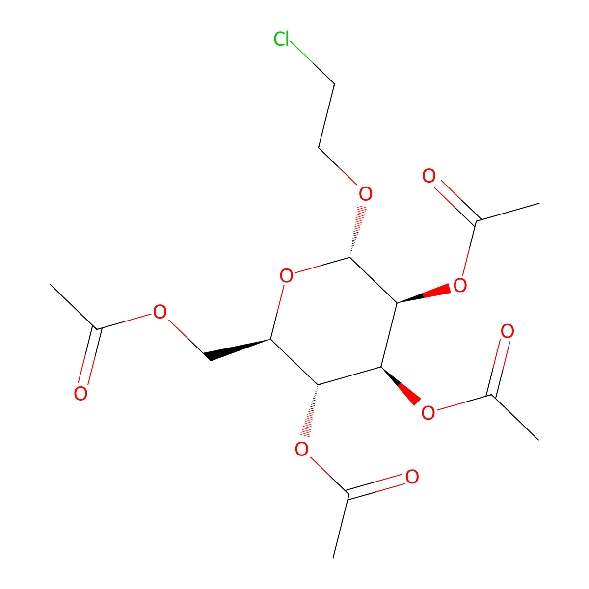 2-Chloroethyl-2,3,4,6-tetra-O-acetyl-A-D-mannopyranoside molecular structure, CAS 61198-76-3