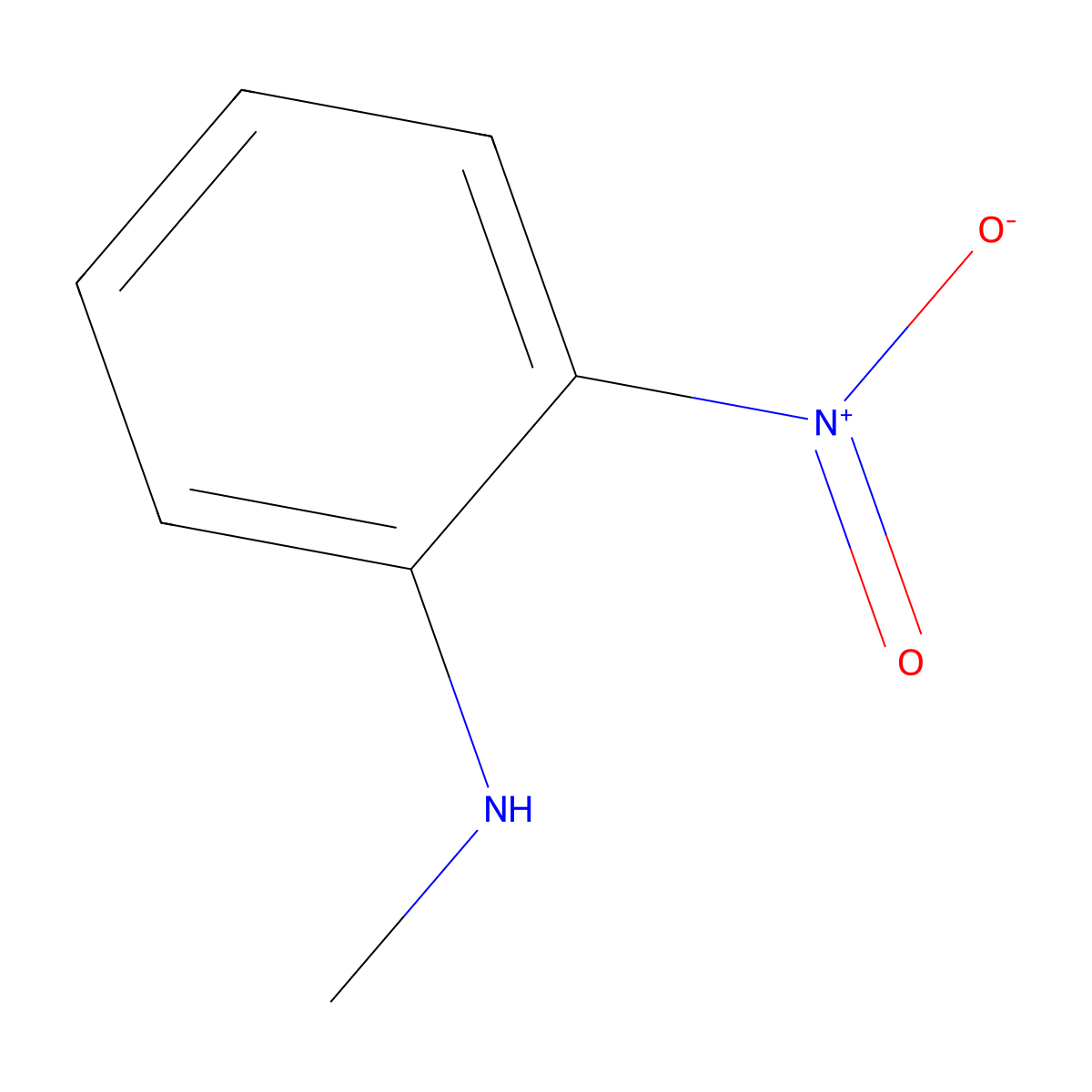Benzenamine, N-methyl-2-nitro- molecular structure, CAS 612-28-2