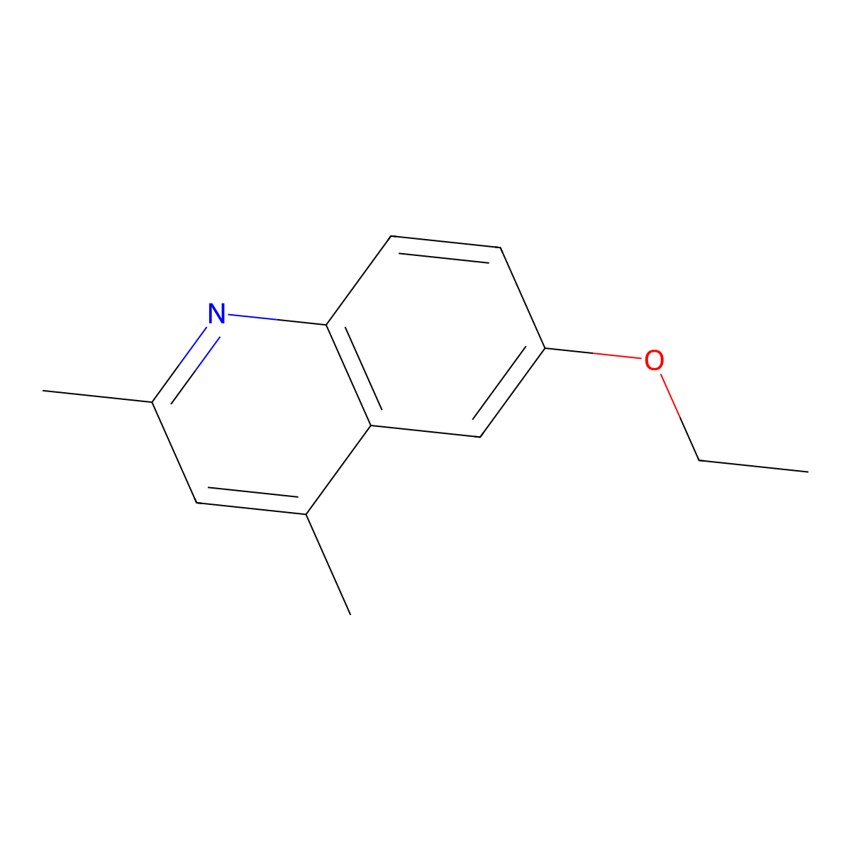 2,4-Dimethyl-6-ethoxyquinoline molecular structure, CAS 612-50-0