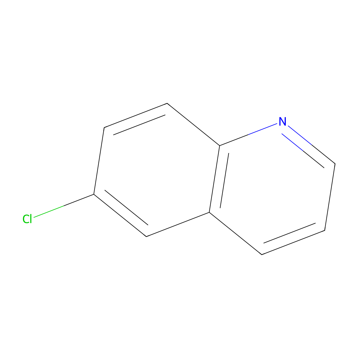 6-Chloroquinoline molecular structure, CAS 612-57-7
