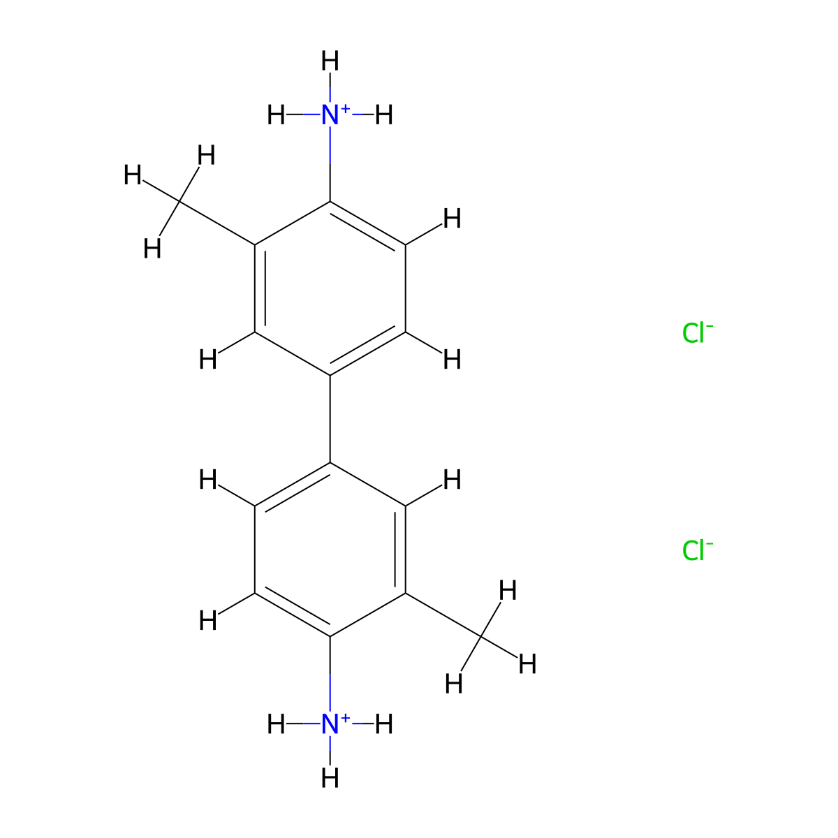 4,4'-Bi-o-toluidine dihydrochloride molecular structure, CAS 612-82-8