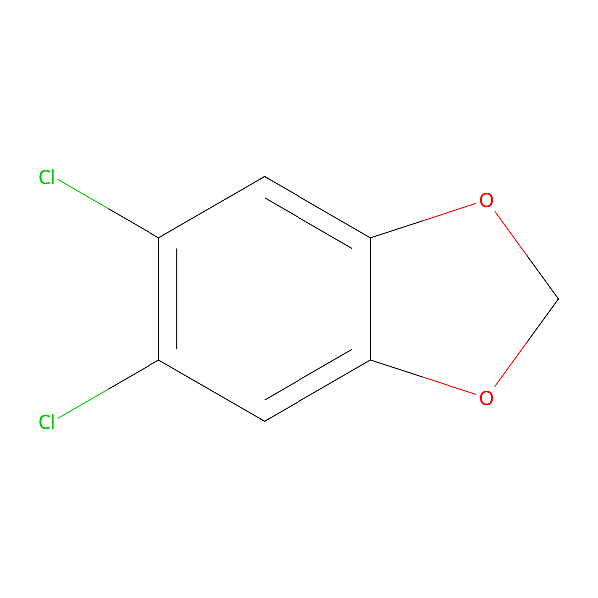 4,5-Dichloro-1,2-methylenedioxybenzene molecular structure, CAS 6120-31-6