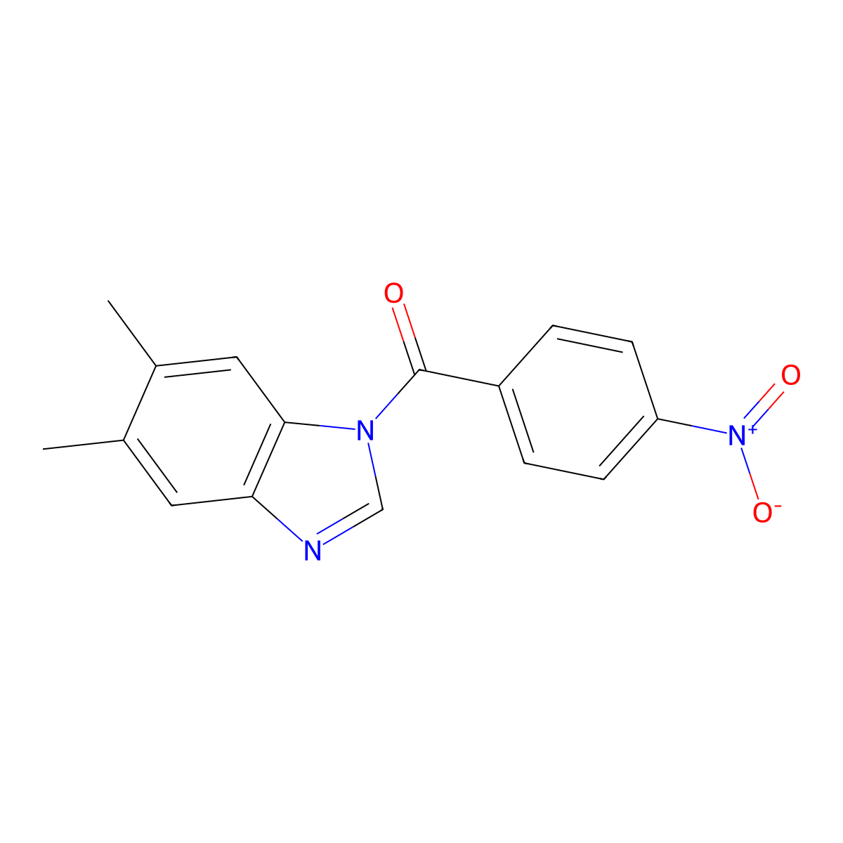 (5,6-Dimethyl-1h-benzimidazol-1-yl)(4-nitrophenyl)methanone molecular structure, CAS 6120-49-6