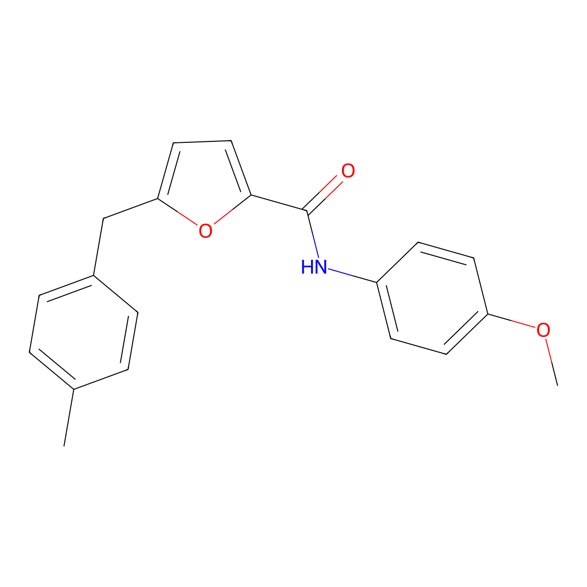 N-(4-methoxyphenyl)-5-[(4-methylphenyl)methyl]furan-2-carboxamide molecular structure, CAS 6120-80-5