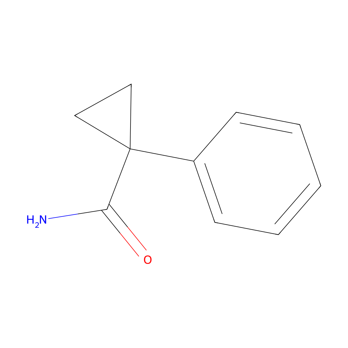 1-Phenylcyclopropanecarboxamide molecular structure, CAS 6120-96-3