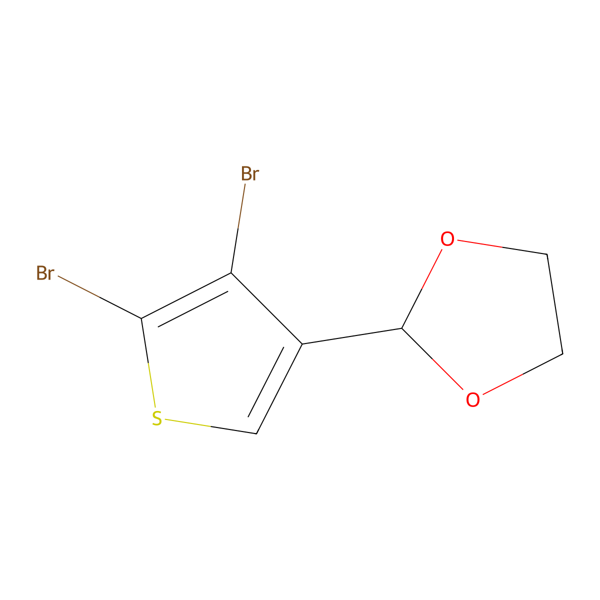 Thiophene, 2,3-dibromo-4-(1,3-dioxolan-2-yl)- molecular structure, CAS 61200-57-5