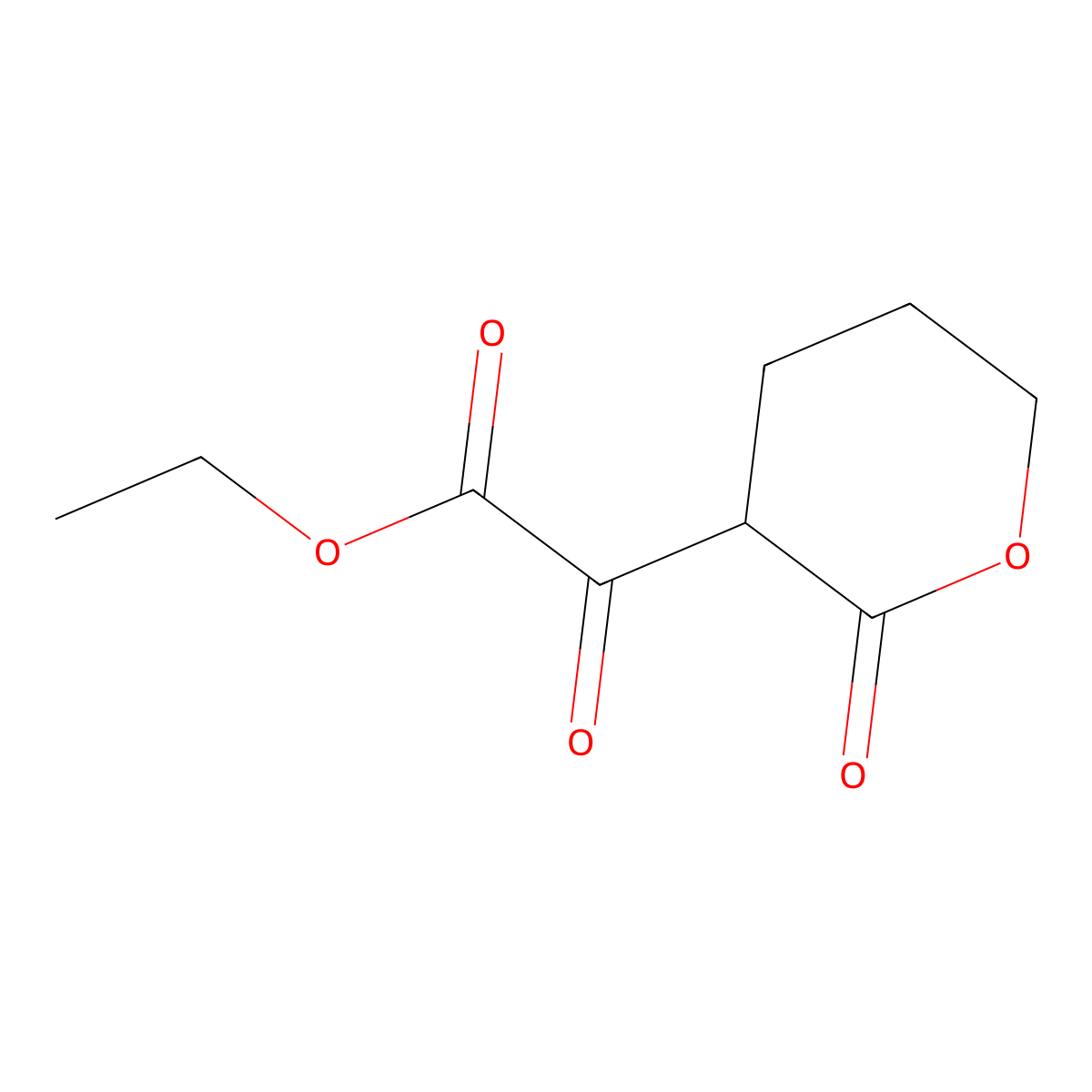 Ethyl 2-oxo-2-(2-oxotetrahydro-2H-pyran-3-yl)acetate molecular structure, CAS 61202-99-1