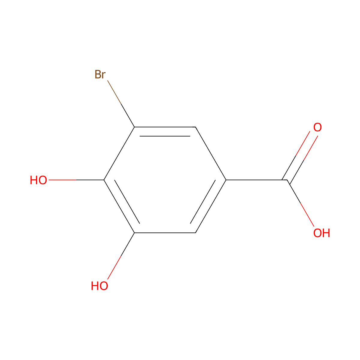 3-Bromo-4,5-dihydroxybenzoic acid molecular structure, CAS 61203-46-1