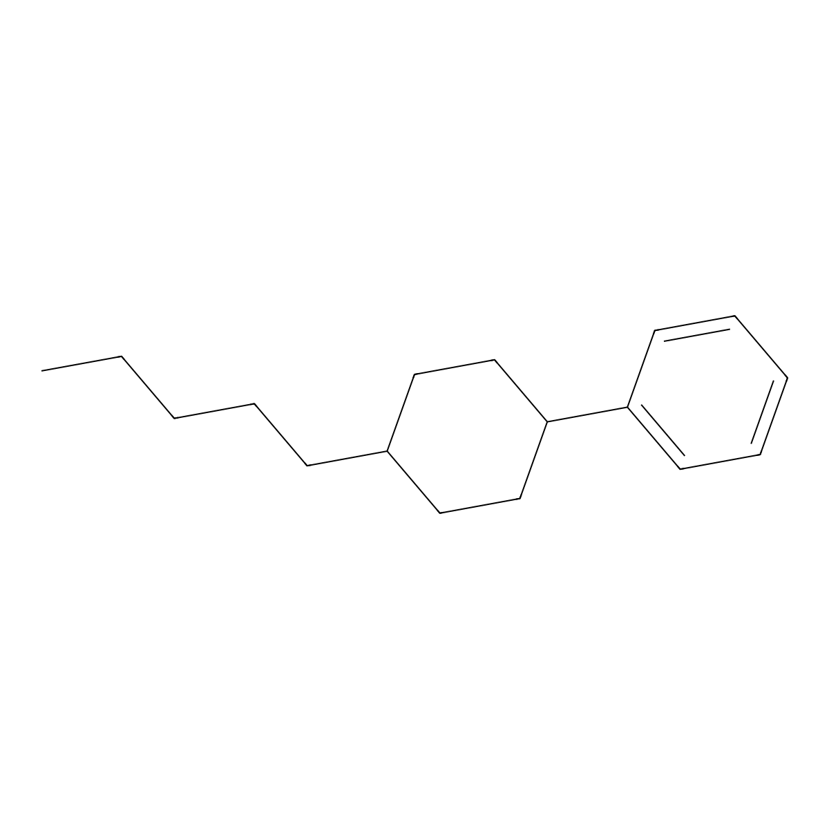 trans-4-Pentylcyclohexylbenzene molecular structure, CAS 61203-96-1