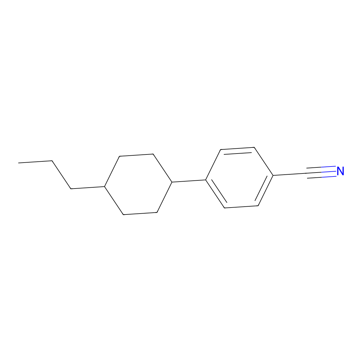 4-(4-Propylcyclohexyl)benzonitrile molecular structure, CAS 61203-99-4