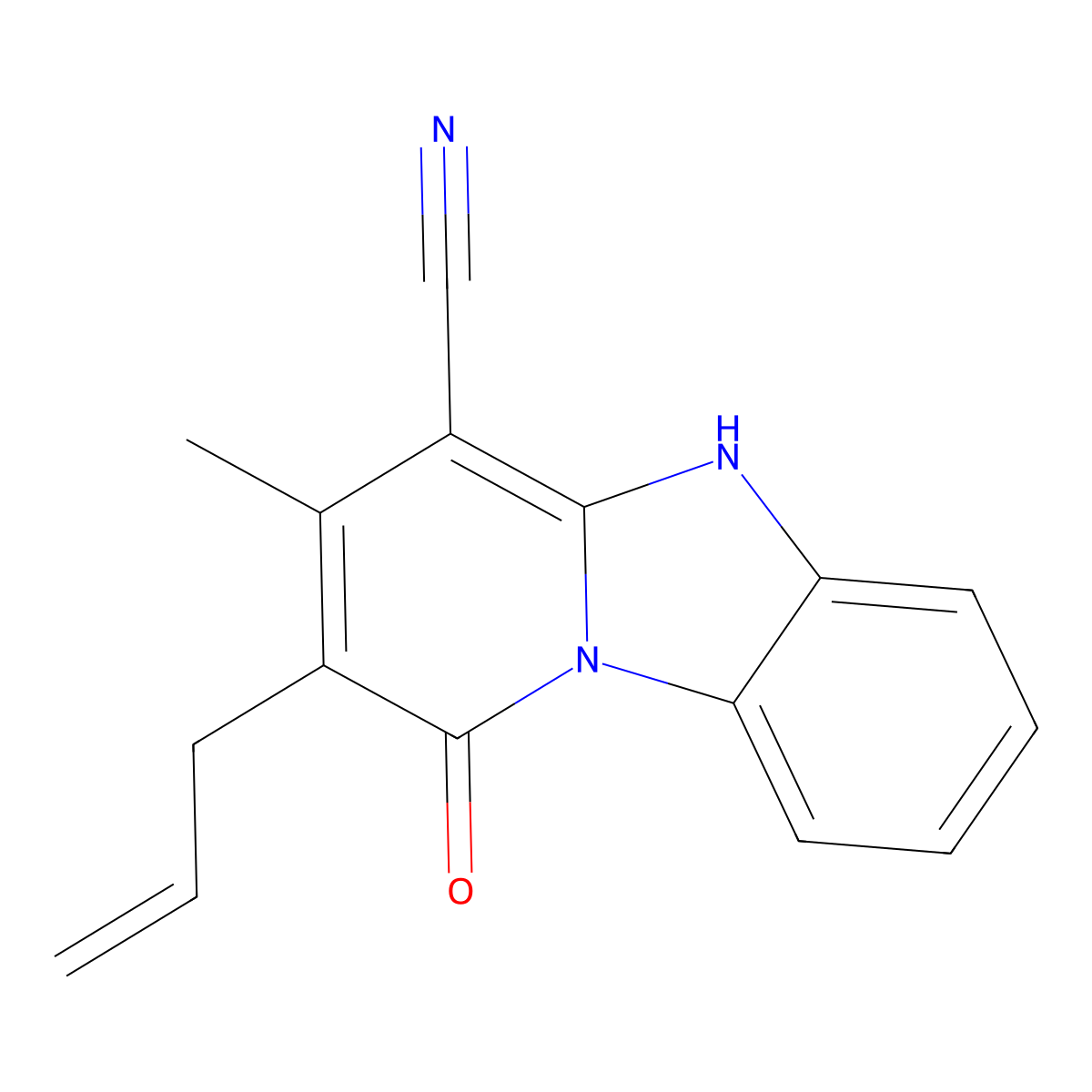 2-Allyl-1-hydroxy-3-methylpyrido(1,2-A)benzimidazole-4-carbonitrile molecular structure, CAS 612037-53-3