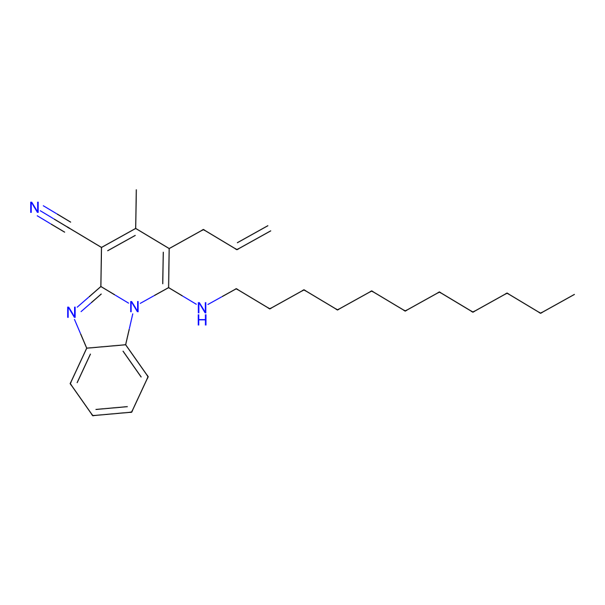 3-Methyl-2-(prop-2-en-1-yl)-1-(undecylamino)pyrido[1,2-a]benzimidazole-4-carbonitrile molecular structure, CAS 612037-59-9