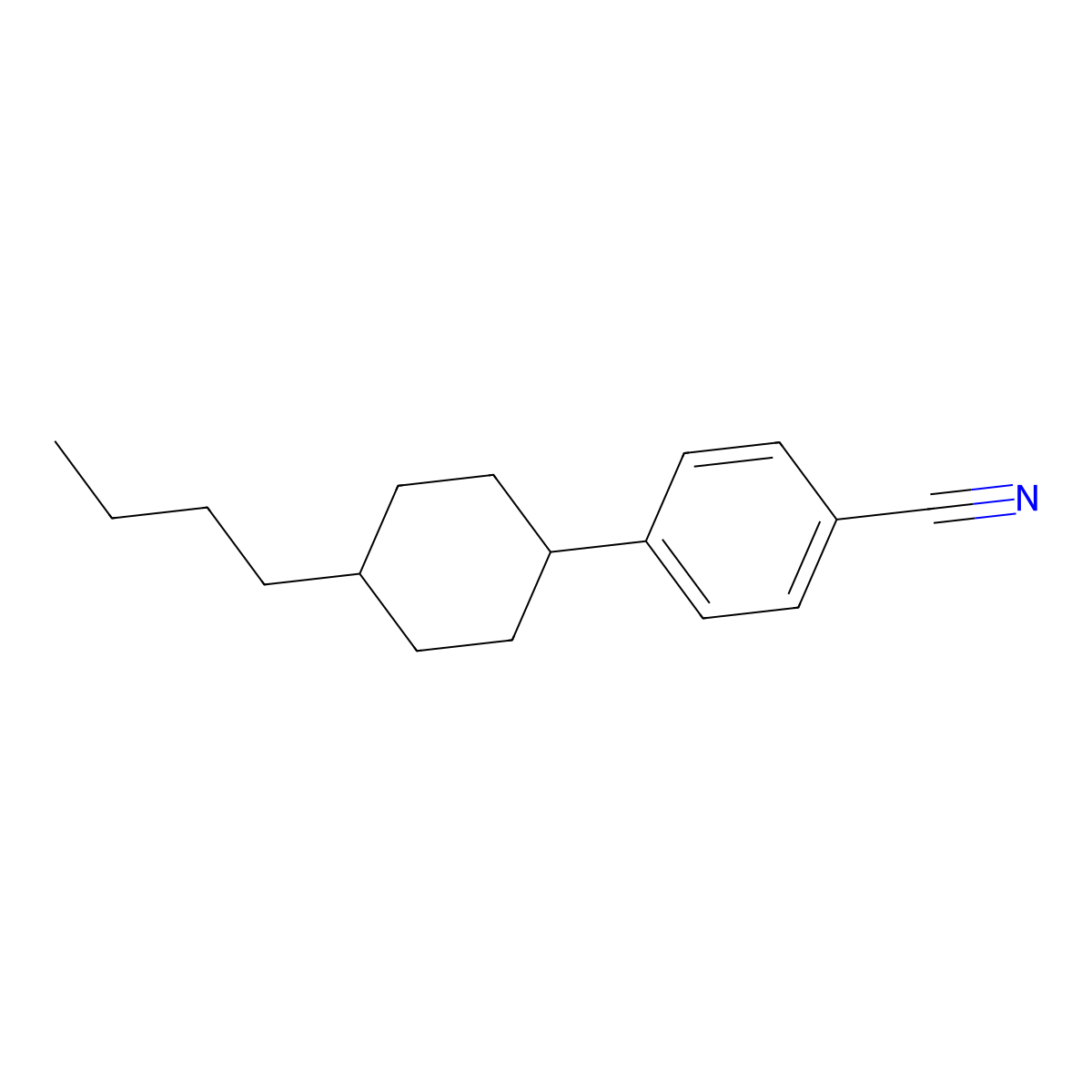 4-(trans-4-Butylcyclohexyl)benzonitrile molecular structure, CAS 61204-00-0