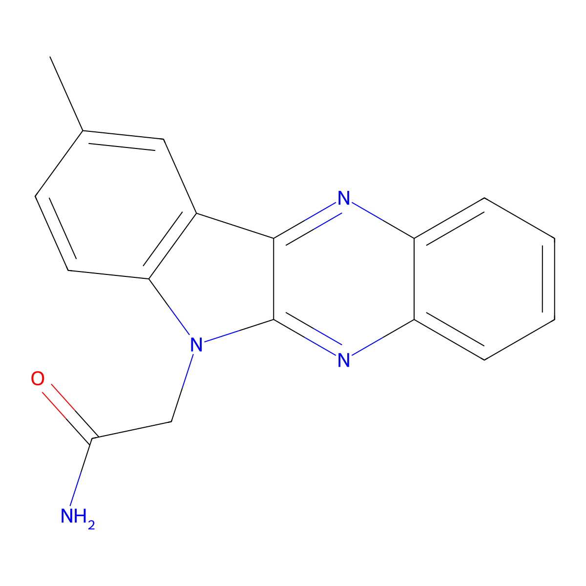 2-(2-Methylindolo[2,3-b]quinoxalin-5-yl)acetamide molecular structure, CAS 612041-06-2