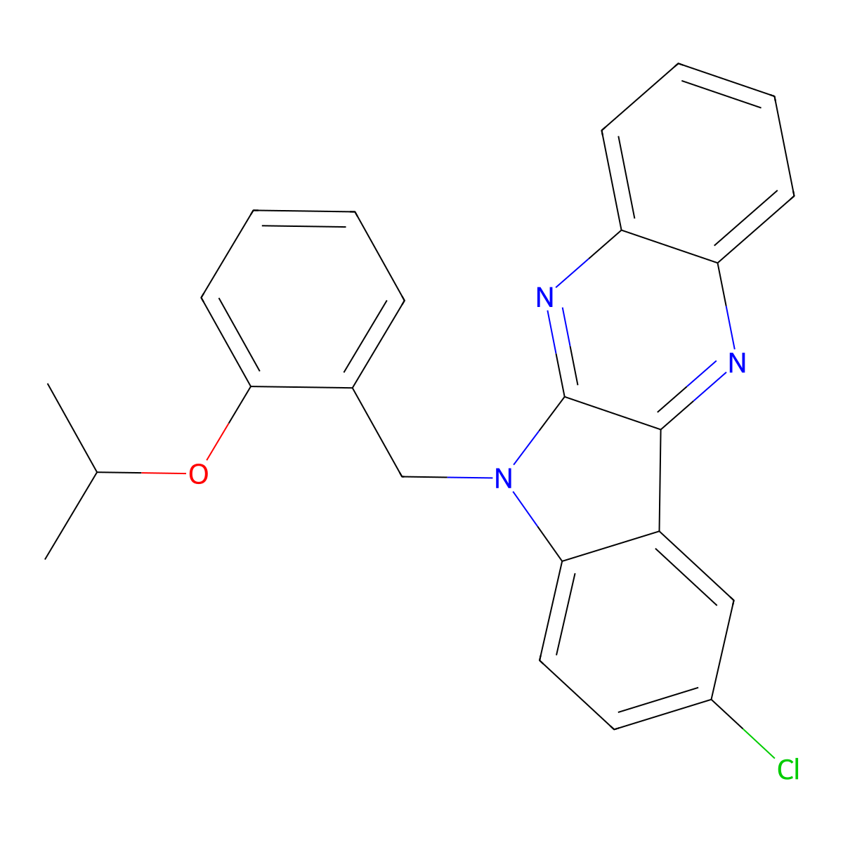 9-chloro-6-(2-isopropoxybenzyl)-6H-indolo[2,3-b]quinoxaline molecular structure, CAS 612041-18-6