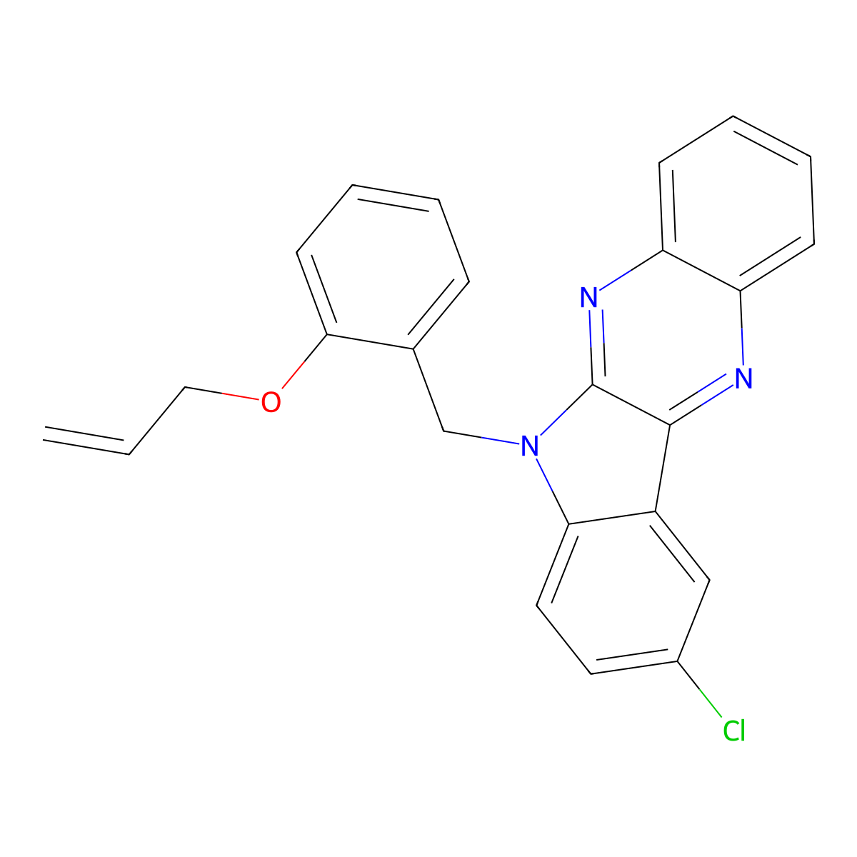 6-[2-(allyloxy)benzyl]-9-chloro-6H-indolo[2,3-b]quinoxaline molecular structure, CAS 612041-21-1