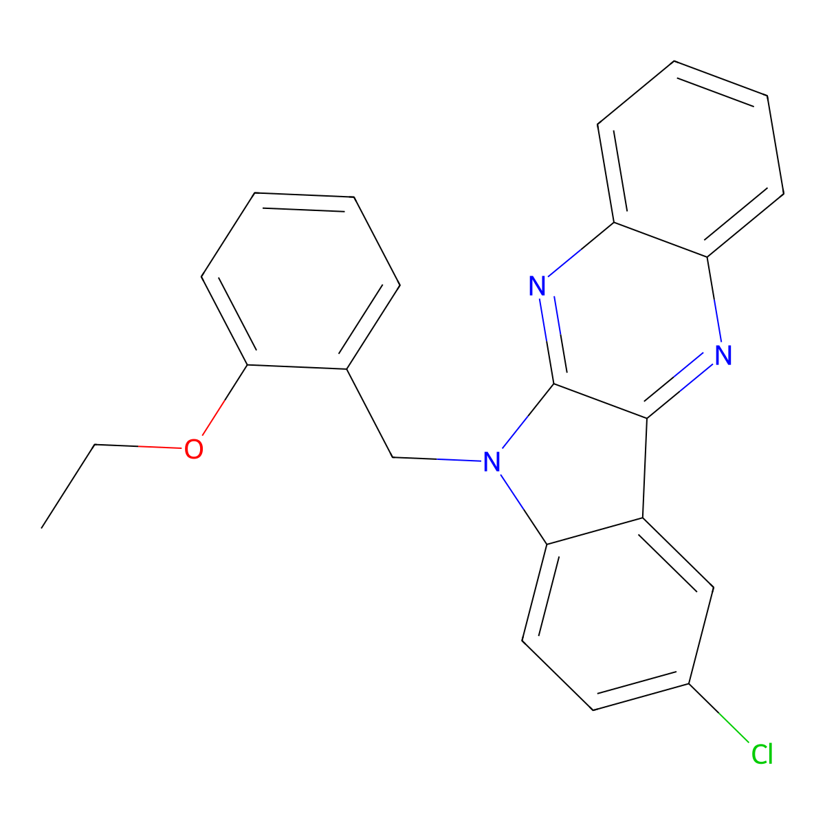 9-chloro-6-(2-ethoxybenzyl)-6H-indolo[2,3-b]quinoxaline molecular structure, CAS 612041-22-2