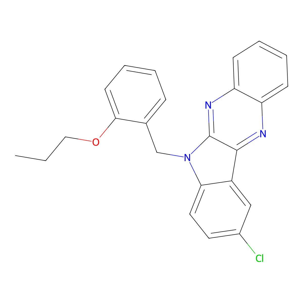 9-chloro-6-(2-propoxybenzyl)-6H-indolo[2,3-b]quinoxaline molecular structure, CAS 612041-23-3