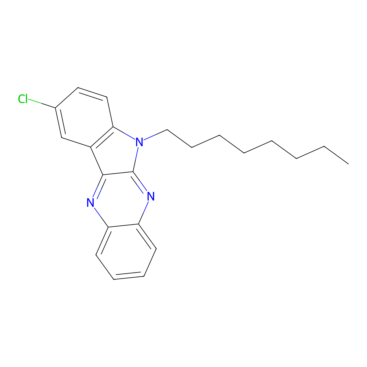 2-Chloro-5-octylindolo[2,3-b]quinoxaline molecular structure, CAS 612041-30-2