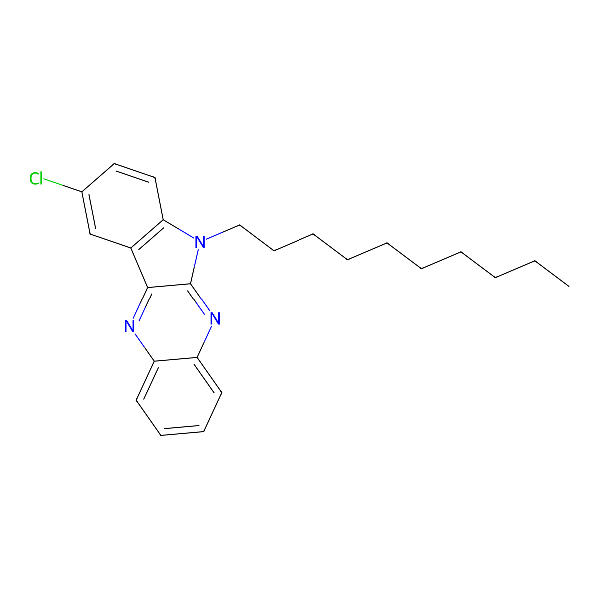 2-Chloro-5-decylindolo[2,3-b]quinoxaline molecular structure, CAS 612041-32-4