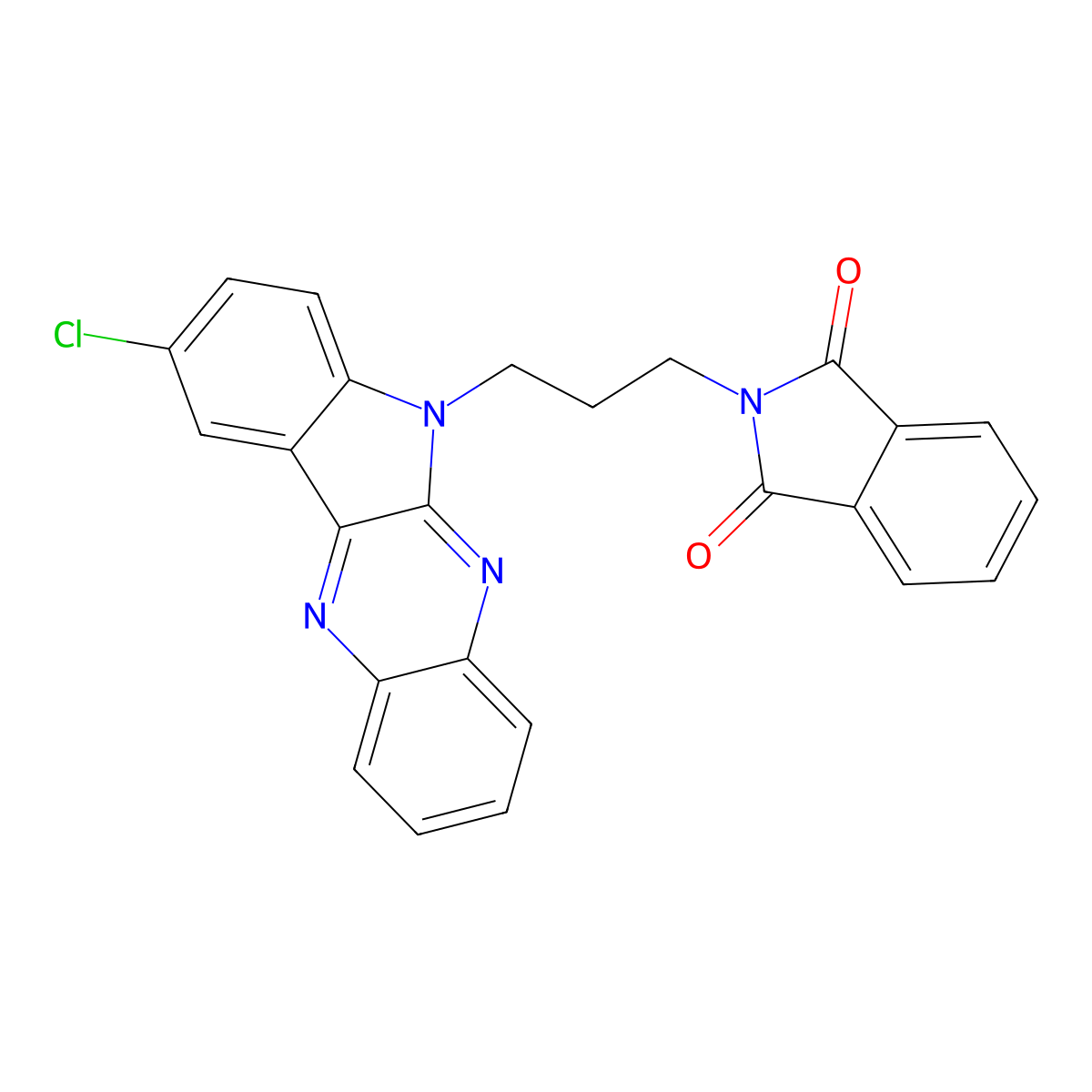 2-[3-(9-Chloro-indolo[2,3-b]quinoxalin-6-yl)-propyl]-isoindole-1,3-dione molecular structure, CAS 612041-33-5