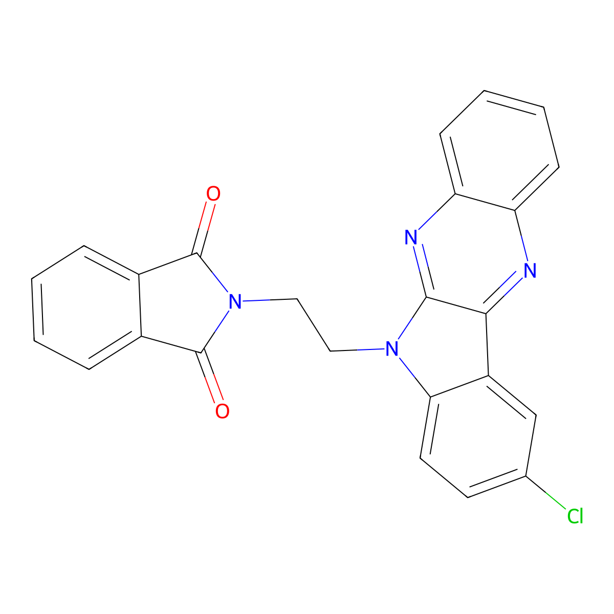 2-[2-(9-Chloroindolo[3,2-b]quinoxalin-6-yl)ethyl]isoindole-1,3-dione molecular structure, CAS 612041-34-6