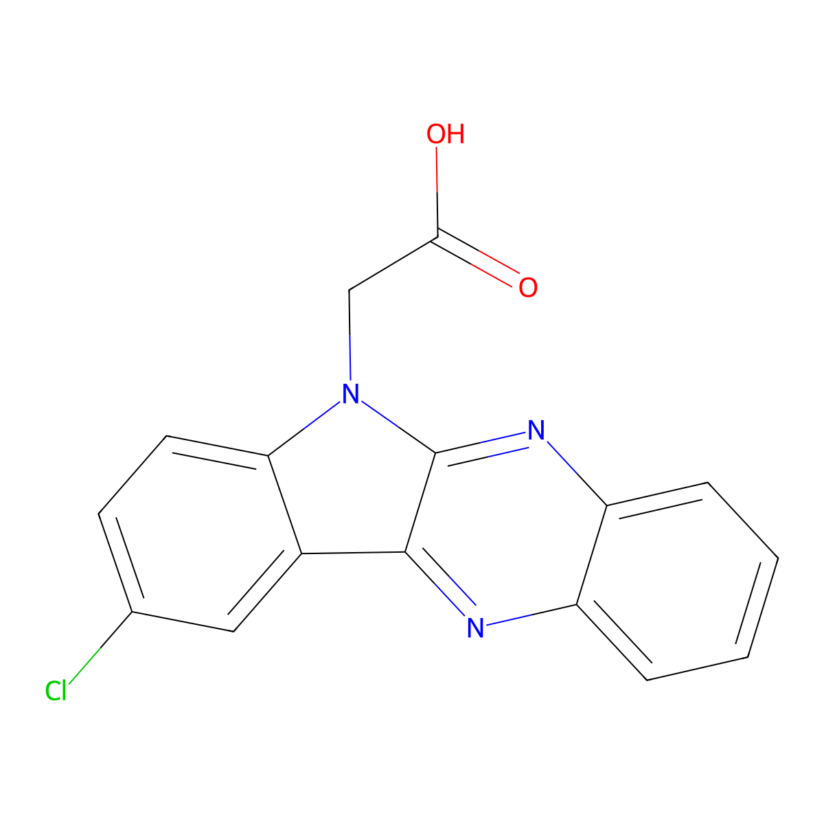 2-(9-chloro-6H-indolo[2,3-b]quinoxalin-6-yl)acetic acid molecular structure, CAS 612041-37-9