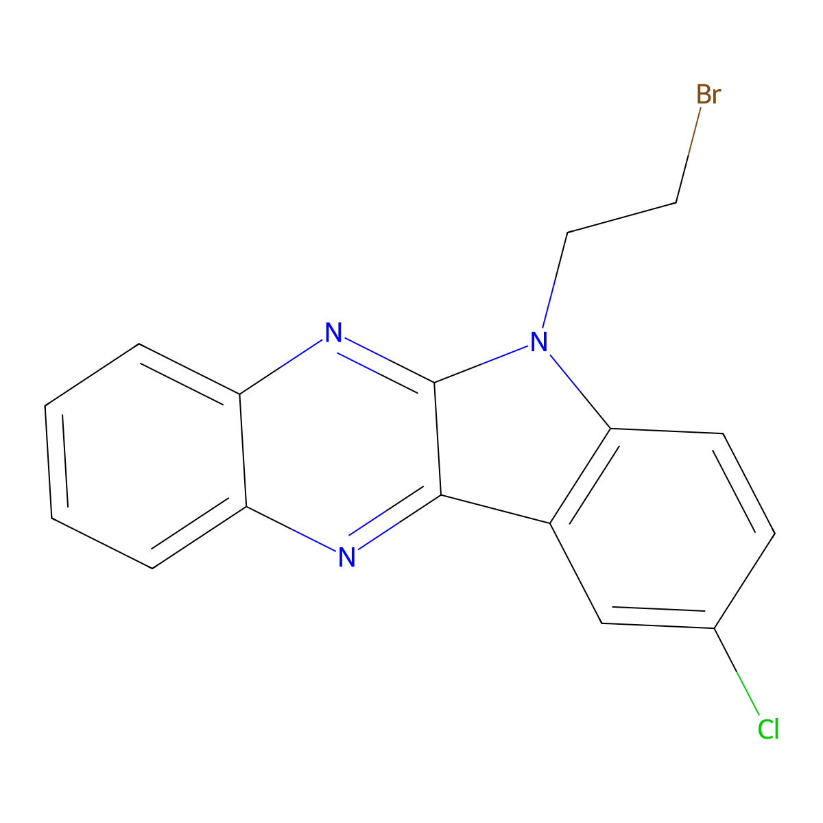 5-(2-Bromoethyl)-2-chloroindolo[2,3-b]quinoxaline molecular structure, CAS 612041-40-4