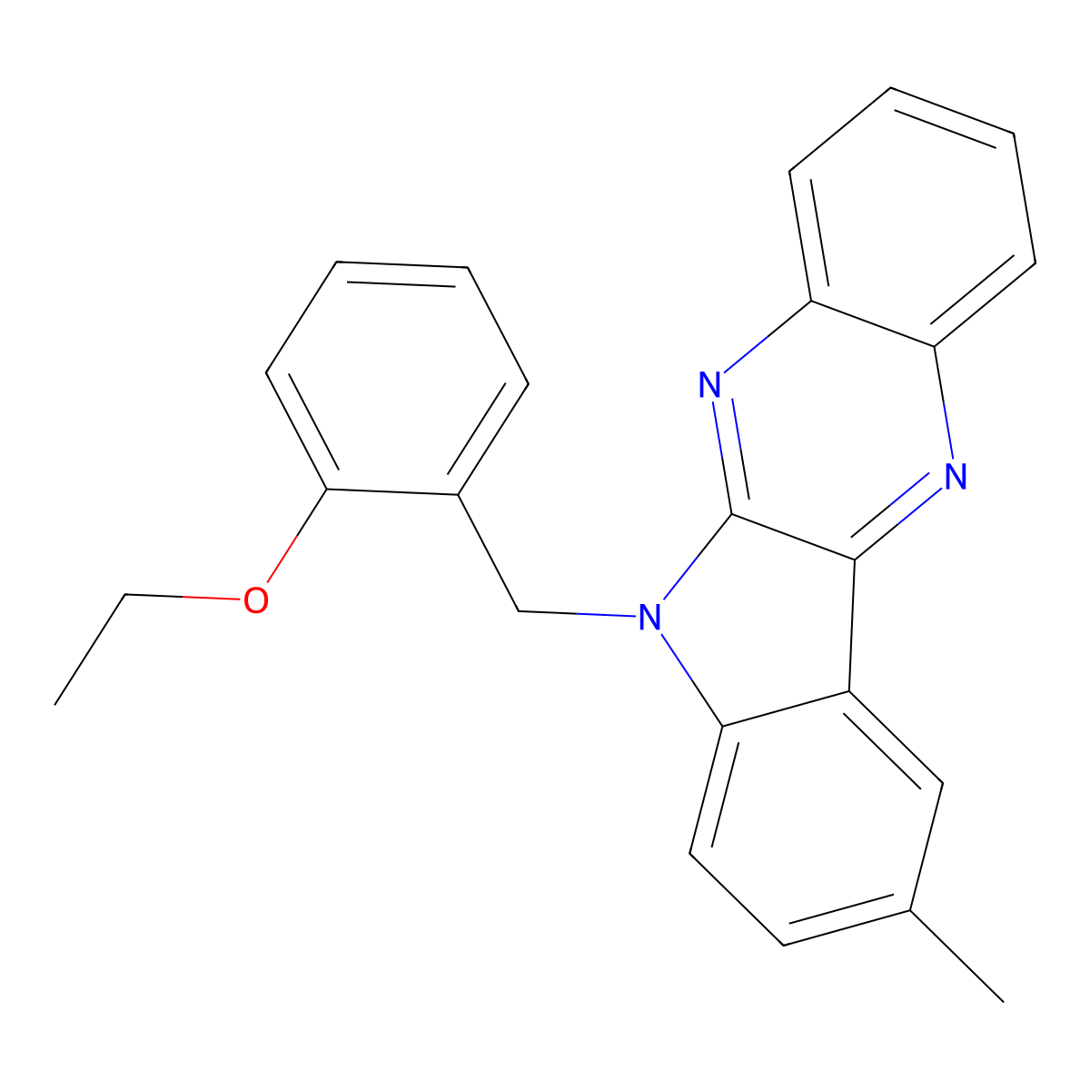 6-(2-ethoxybenzyl)-9-methyl-6H-indolo[2,3-b]quinoxaline molecular structure, CAS 612041-41-5