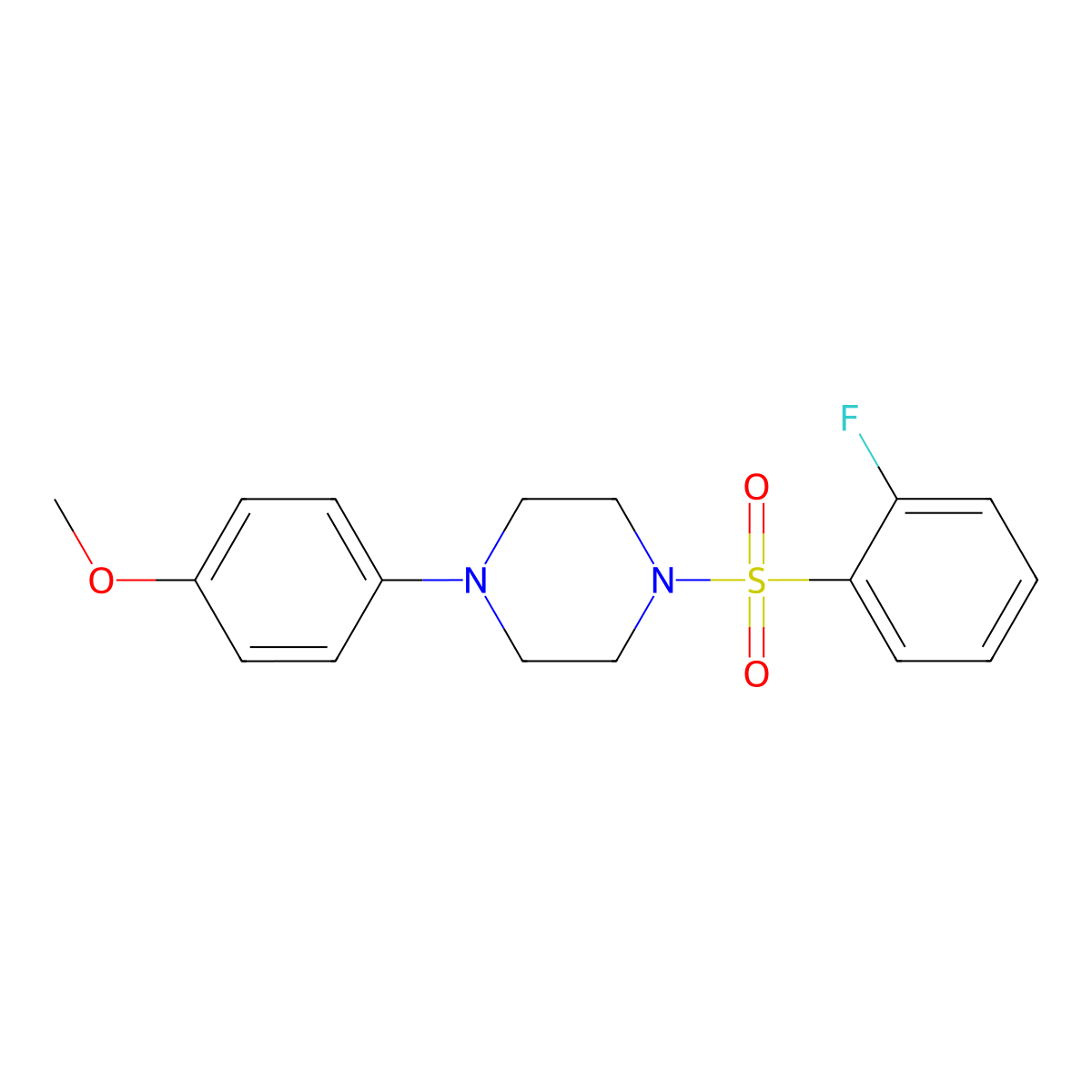 1-(2-Fluorophenyl)sulfonyl-4-(4-methoxyphenyl)piperazine molecular structure, CAS 612041-50-6