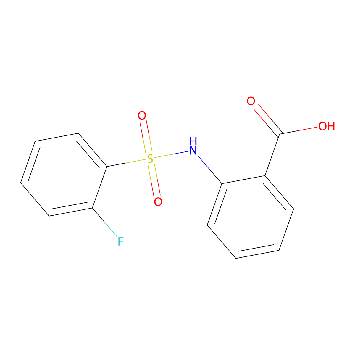 2-{[(2-Fluorophenyl)sulfonyl]amino}benzoic acid molecular structure, CAS 612041-65-3