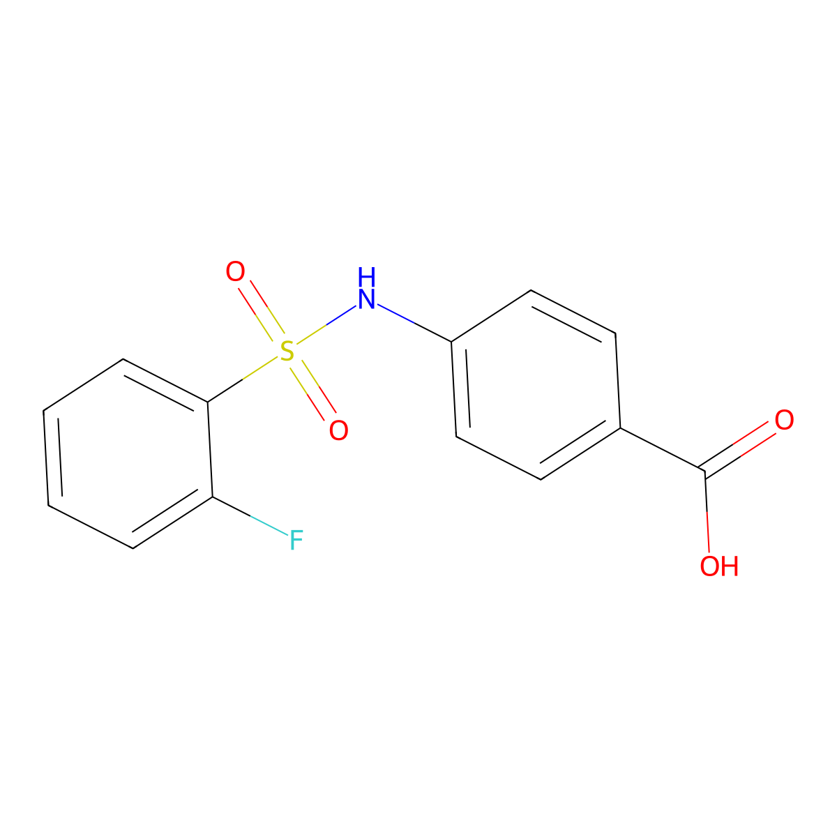 4-[(2-fluorophenyl)sulfonylamino]benzoic Acid molecular structure, CAS 612041-67-5
