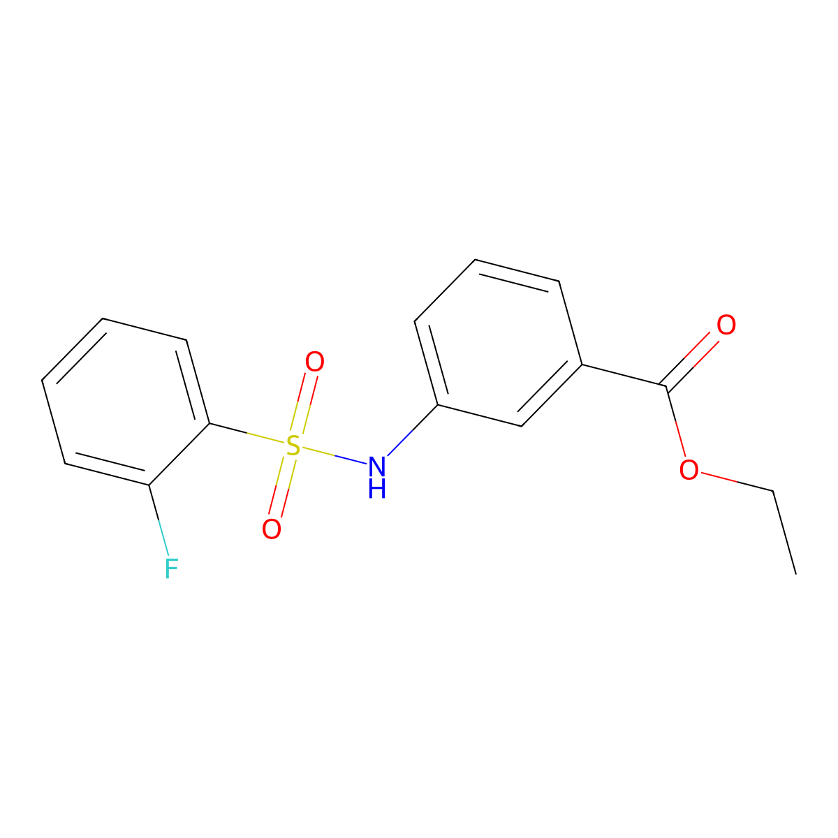 Ethyl 3-[(2-fluorophenyl)sulfonylamino]benzoate molecular structure, CAS 612041-68-6