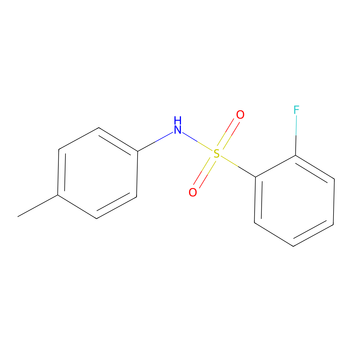 2-fluoro-N-(4-methylphenyl)benzene-1-sulfonamide molecular structure, CAS 612041-71-1