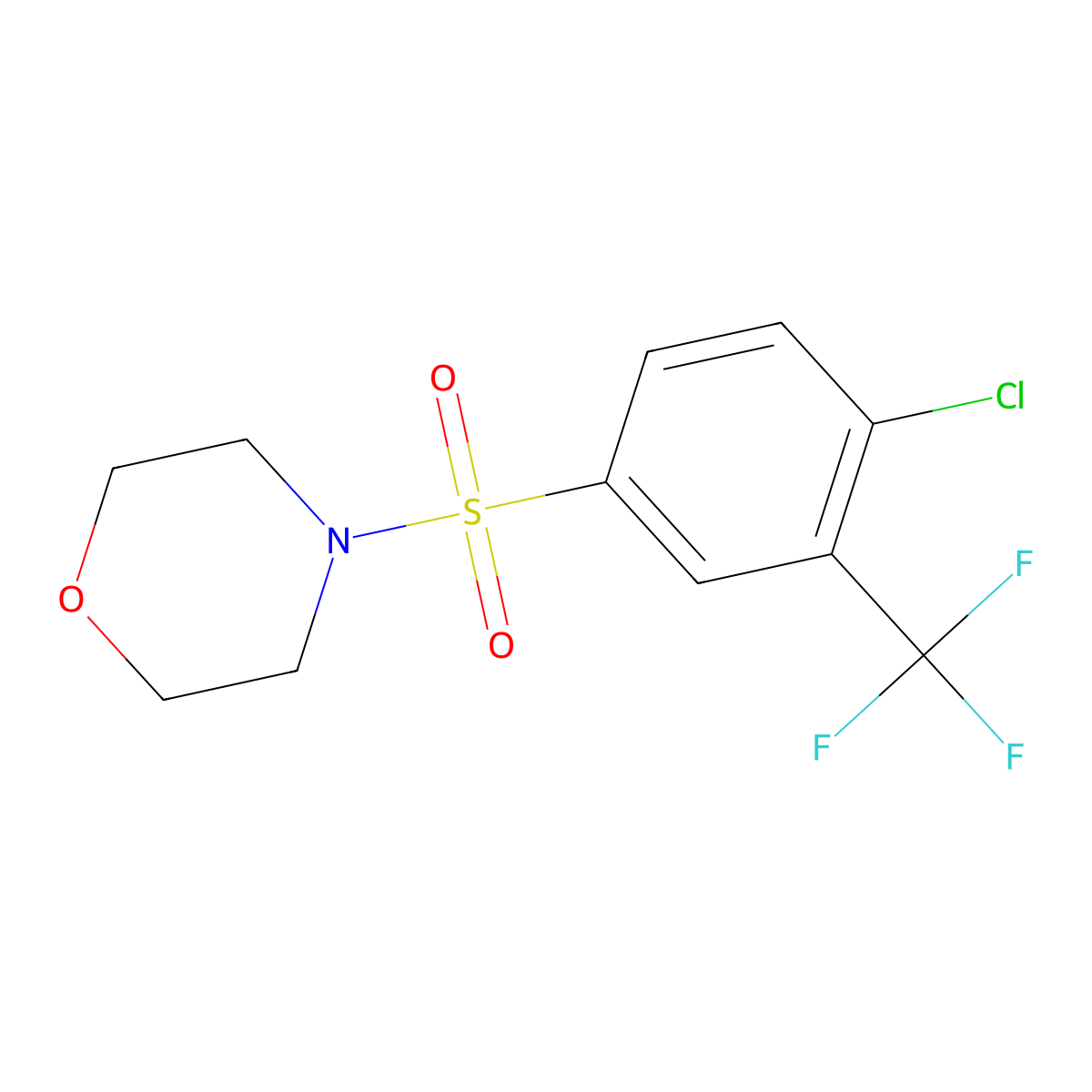4-[4-Chloro-3-(trifluoromethyl)benzenesulfonyl]morpholine molecular structure, CAS 612041-94-8