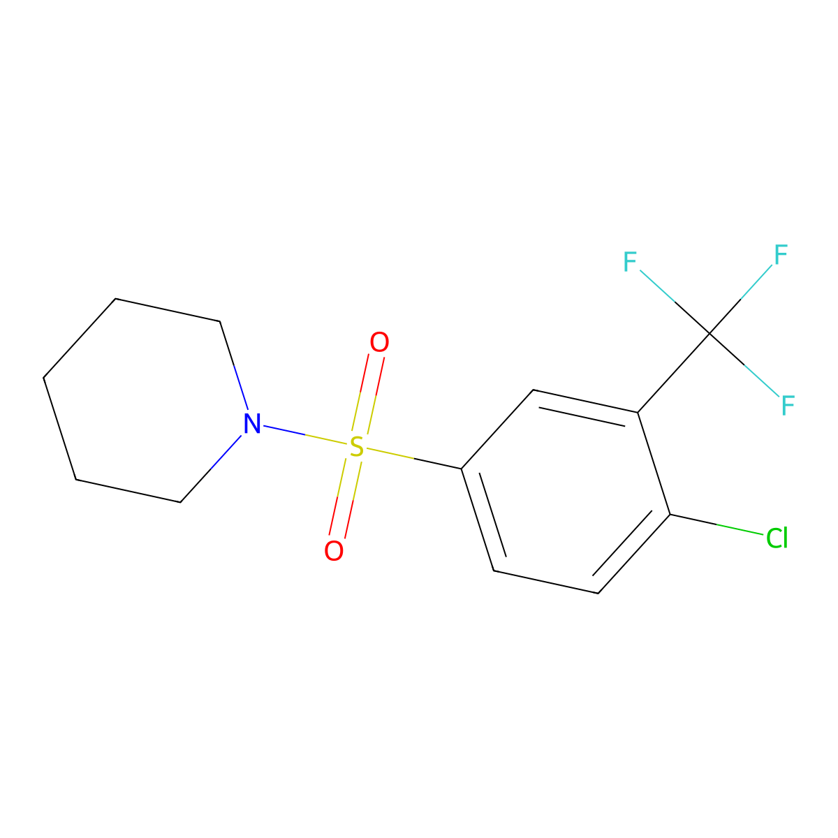 1-((4-Chloro-3-(trifluoromethyl)phenyl)sulfonyl)piperidine molecular structure, CAS 612041-95-9