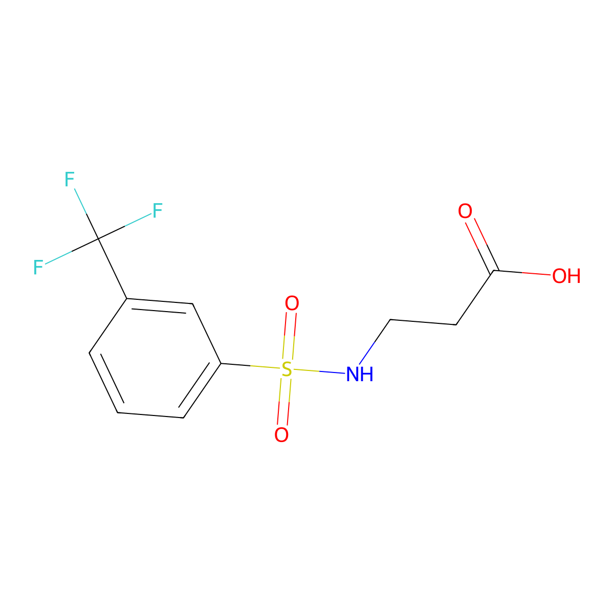 3-[3-(Trifluoromethyl)benzenesulfonamido]propanoic acid molecular structure, CAS 612042-13-4