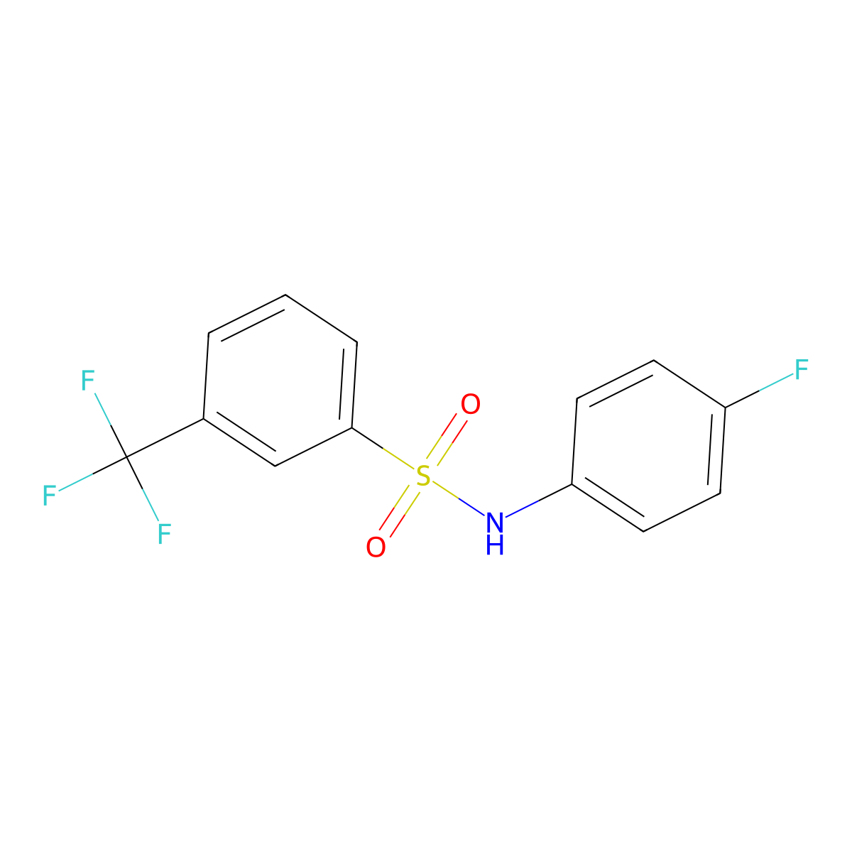 N-(4-fluorophenyl)-3-(trifluoromethyl)benzenesulfonamide molecular structure, CAS 612042-15-6