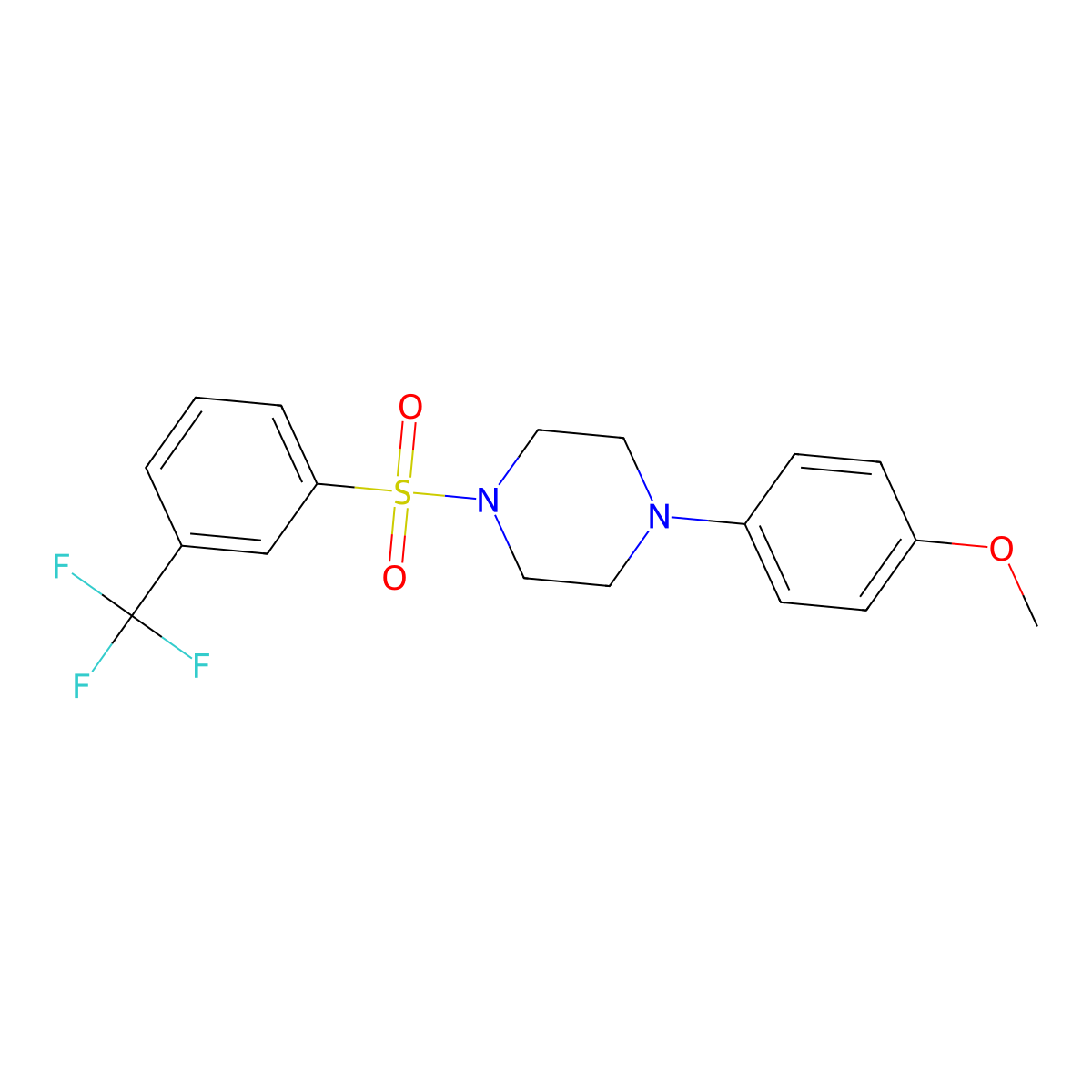 1-(4-Methoxyphenyl)-4-[3-(trifluoromethyl)phenyl]sulfonylpiperazine molecular structure, CAS 612042-19-0