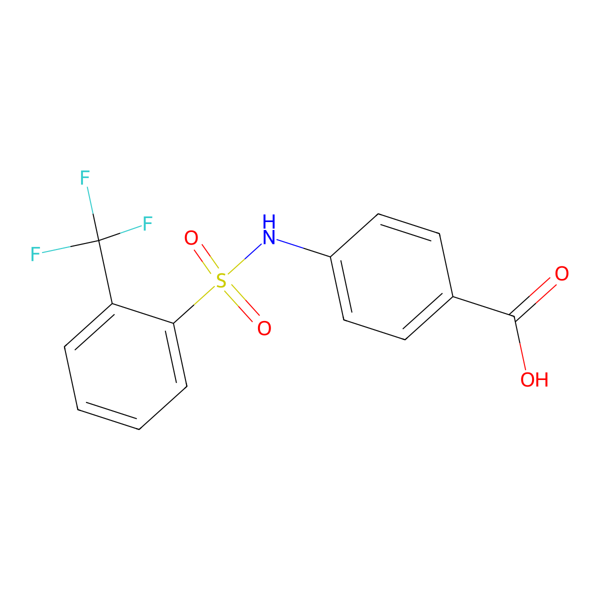4-[[2-(trifluoromethyl)phenyl]sulfonylamino]benzoic Acid molecular structure, CAS 612042-38-3