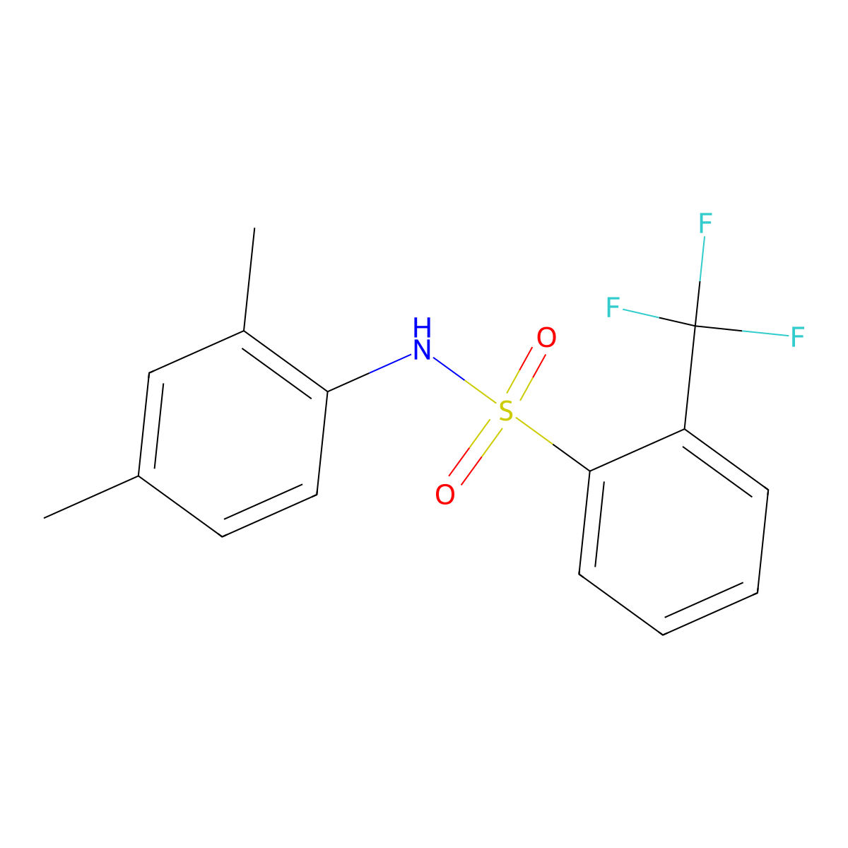 (2,4-Dimethylphenyl){[2-(trifluoromethyl)phenyl]sulfonyl}amine molecular structure, CAS 612042-55-4