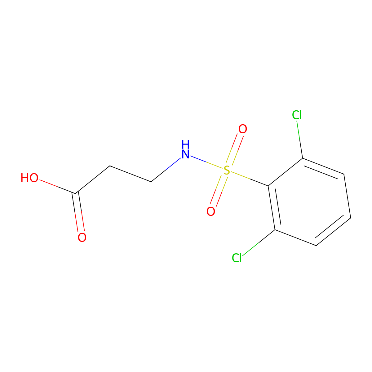 3-{[(2,6-Dichlorophenyl)sulfonyl]amino}propanoic acid molecular structure, CAS 612042-78-1