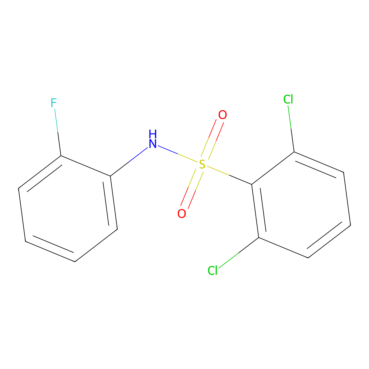 2,6-dichloro-N-(2-fluorophenyl)benzenesulfonamide molecular structure, CAS 612042-82-7