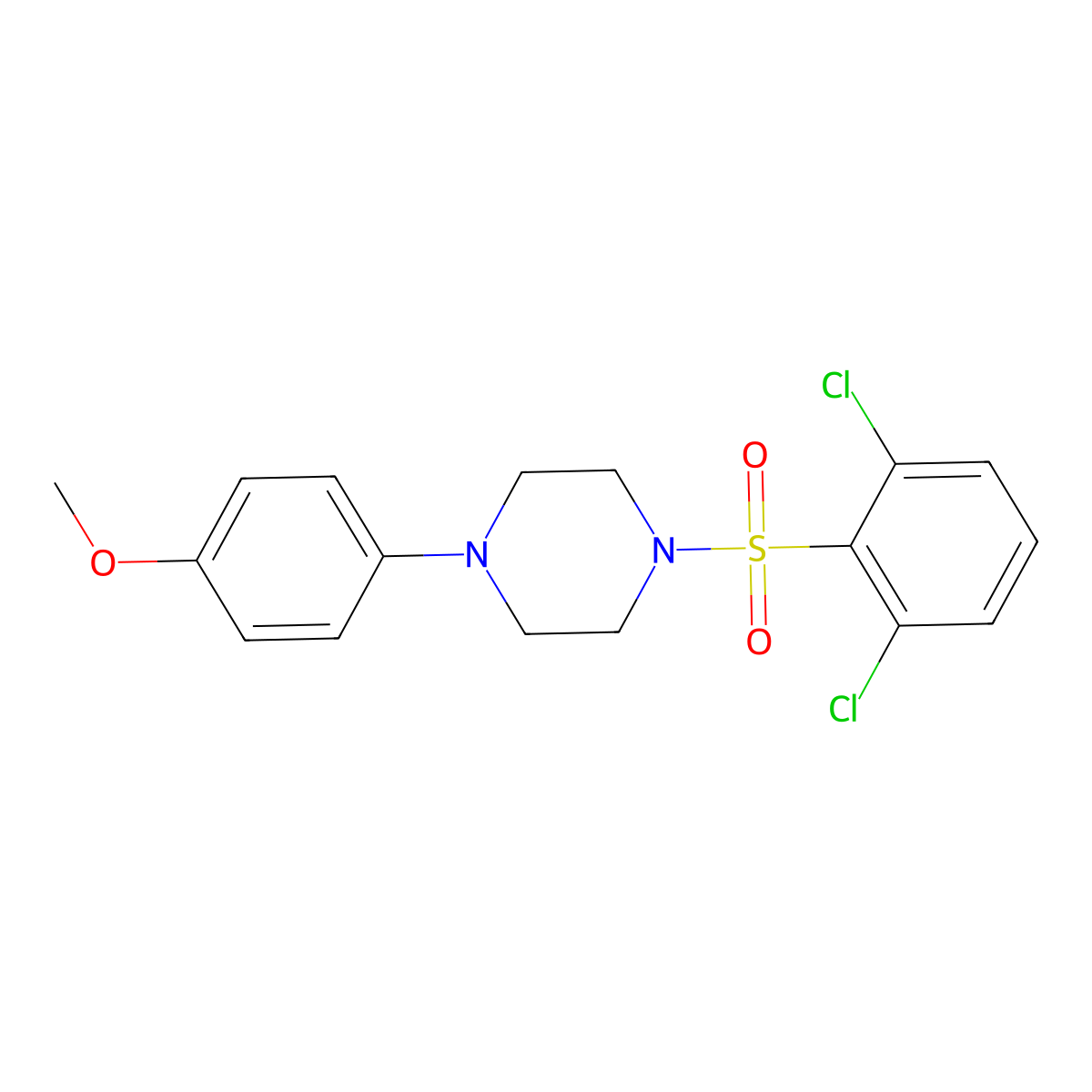 1-(2,6-Dichlorobenzenesulfonyl)-4-(4-methoxyphenyl)piperazine molecular structure, CAS 612042-87-2