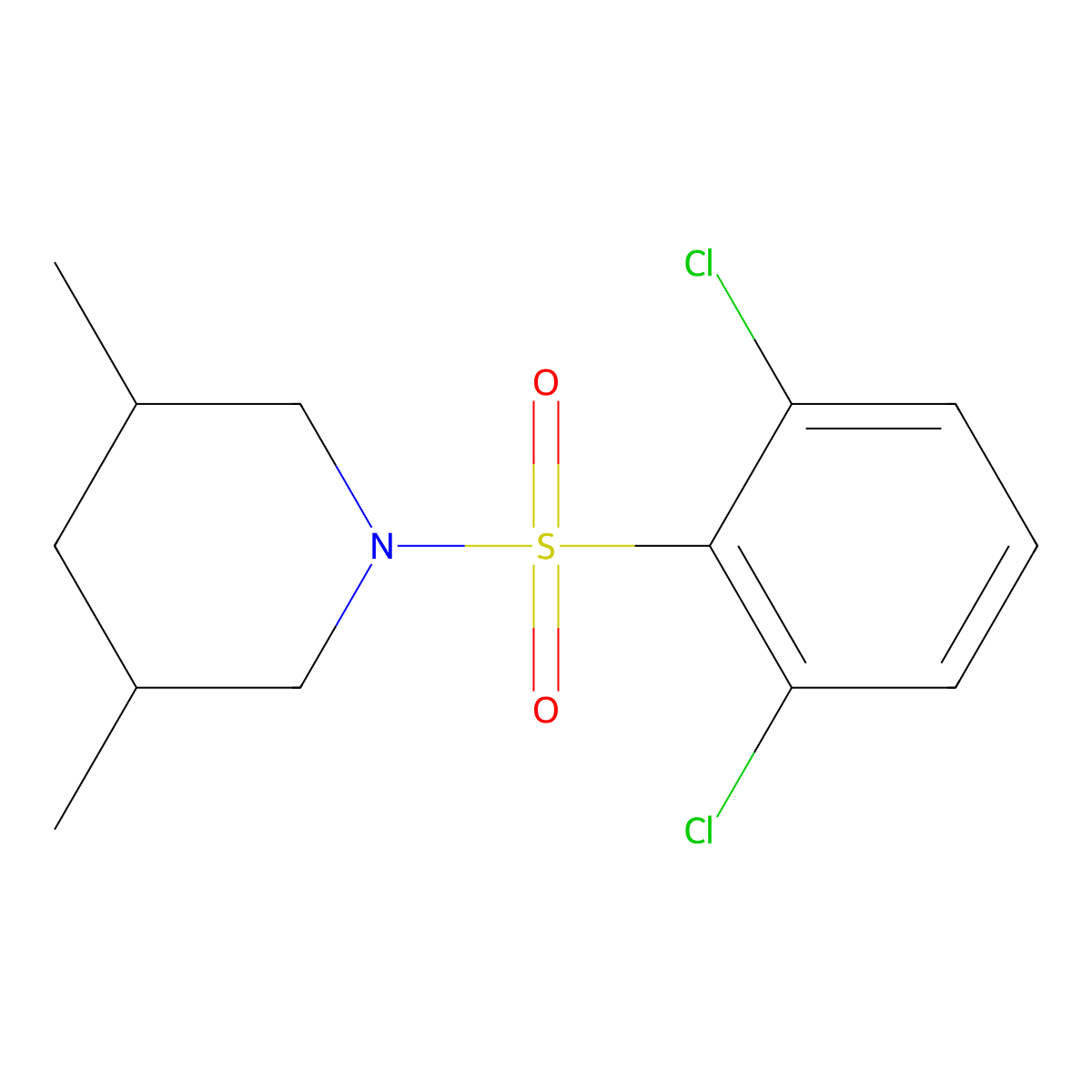1-(2,6-Dichlorobenzenesulfonyl)-3,5-dimethylpiperidine molecular structure, CAS 612042-96-3
