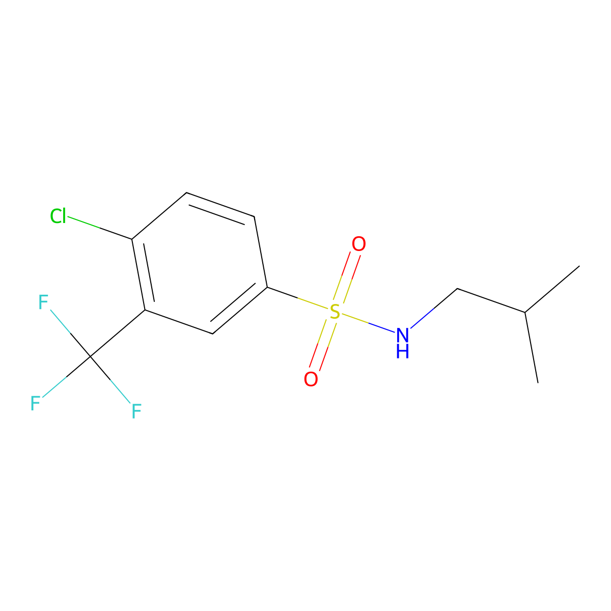 4-chloro-N-(2-methylpropyl)-3-(trifluoromethyl)benzenesulfonamide molecular structure, CAS 612043-64-8