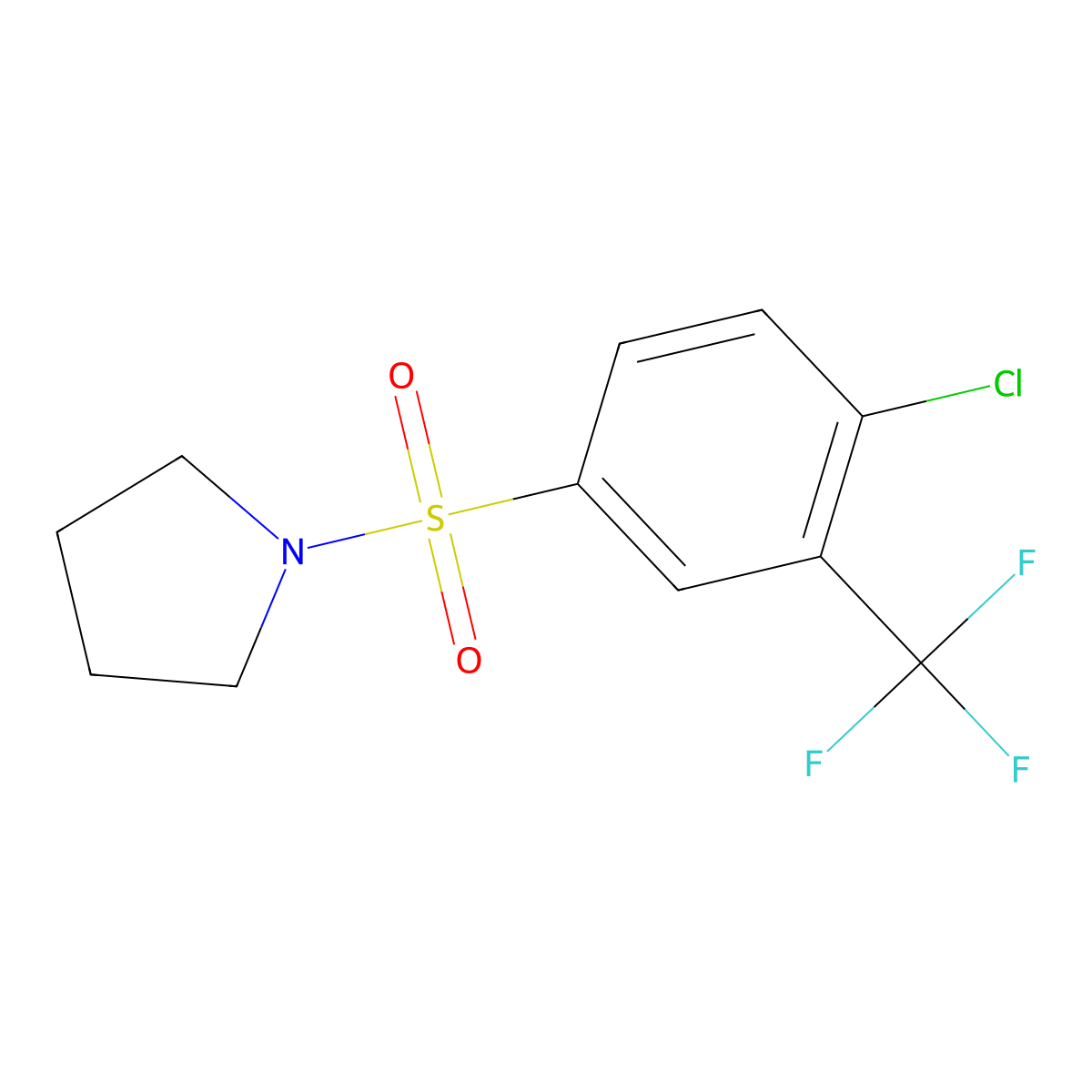 1-[4-Chloro-3-(trifluoromethyl)phenyl]sulfonylpyrrolidine molecular structure, CAS 612043-65-9