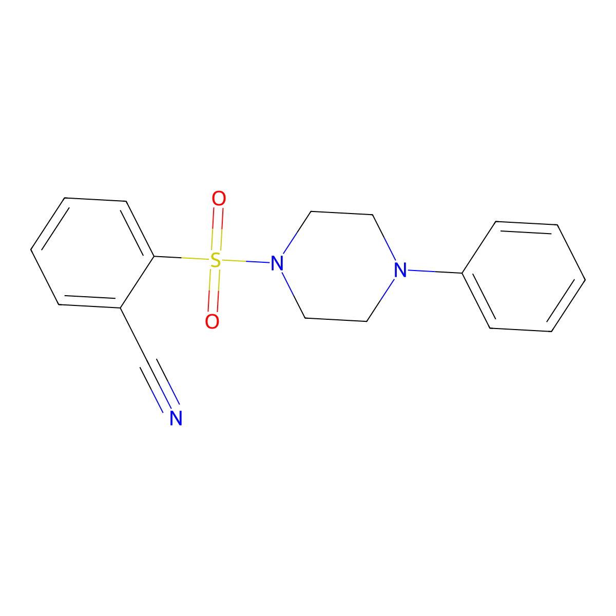 2-(4-Phenylpiperazin-1-yl)sulfonylbenzonitrile molecular structure, CAS 612044-23-2