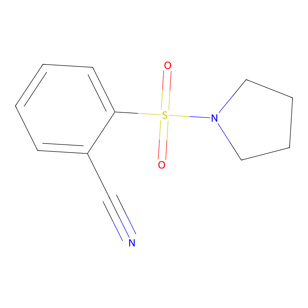 2-(Pyrrolidin-1-ylsulfonyl)benzonitrile molecular structure, CAS 612044-36-7