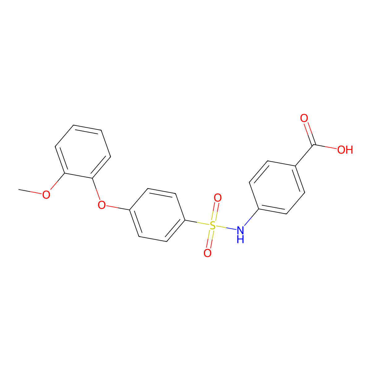 4-((4-(2-Methoxyphenoxy)phenyl)sulfonamido)benzoic acid molecular structure, CAS 612044-43-6